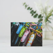 Rij van fietsen briefkaart (Staand voorkant)