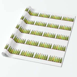 Rij van flessen cadeaupapier