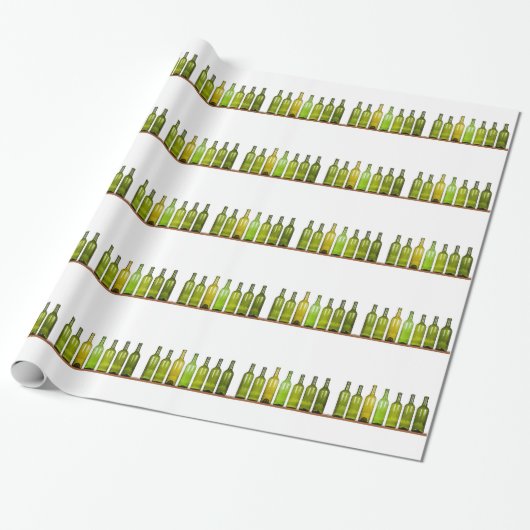 Rij van flessen cadeaupapier (Uitgerold)