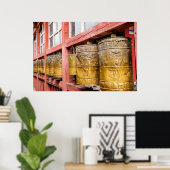 rij van gebeddenwielen poster (Thuiskantoor)