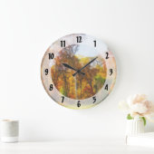 Rij van herfstbomen grote klok (Huis)