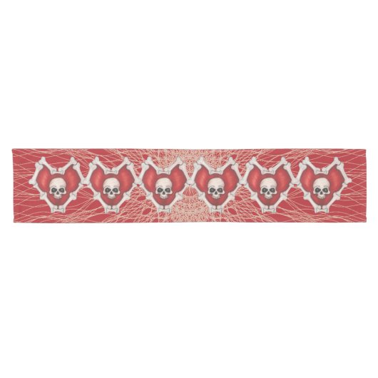 Rij van het gothisch rode hart met Botten spieren Korte Tafelloper (Horizontaal)