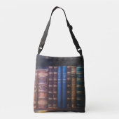 Rij van Hoesjes van leder uit boeken Crossbody Tas (Achterkant)
