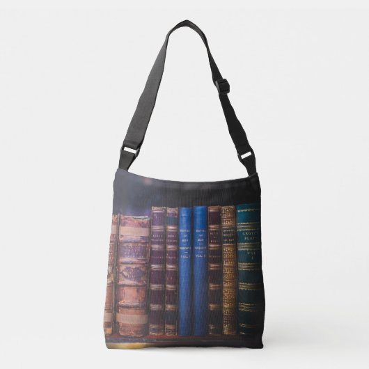 Rij van Hoesjes van leder uit boeken Crossbody Tas (Voorkant)