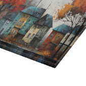 Rij van huizen in de herfst - Herfst Aesthetic Snijplank (Hoek)