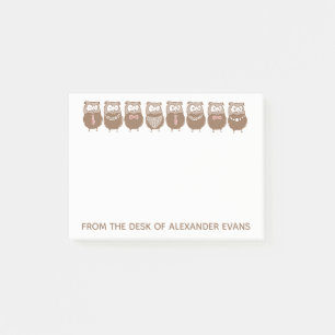 Rij van in koffie gekleurde eigenaar post-it® notes