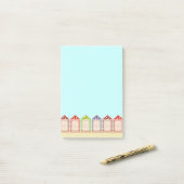 Rij van kleurrijke doorbraakhutten post-it® notes (Op bureau)