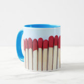 Rij van matches mok (Voorkant links)