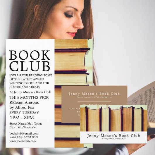 Rij van oude boeken, Adverteren boekenclub Flyer