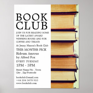 Rij van oude boeken, Adverteren boekenclub Poster