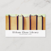 Rij van oude boeken, bibliotheek visitekaartje (Voorkant)
