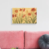 Rij van Red Amaryllis Canvas Afdruk (Insitu (Woonkamer))