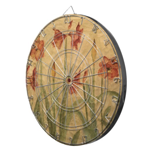 Rij van Red Amaryllis Dartbord (Voorkant Rechts)