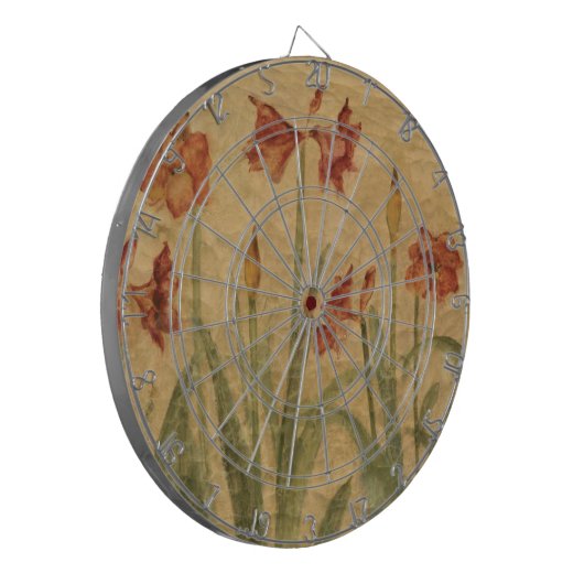Rij van Red Amaryllis Dartbord (Voorkant Links)