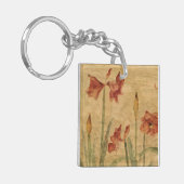 Rij van Red Amaryllis Sleutelhanger (Voorkant Links)