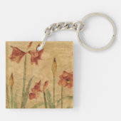 Rij van Red Amaryllis Sleutelhanger (Achterkant)