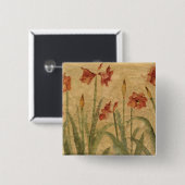 Rij van Red Amaryllis Vierkante Button 5,1 Cm (Voorkant /achterkant)