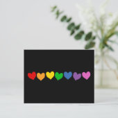 Rij van regenboogharten briefkaart (Staand voorkant)