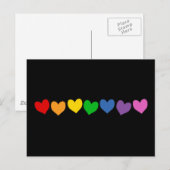 Rij van regenboogharten briefkaart (Voorkant / Achterkant)