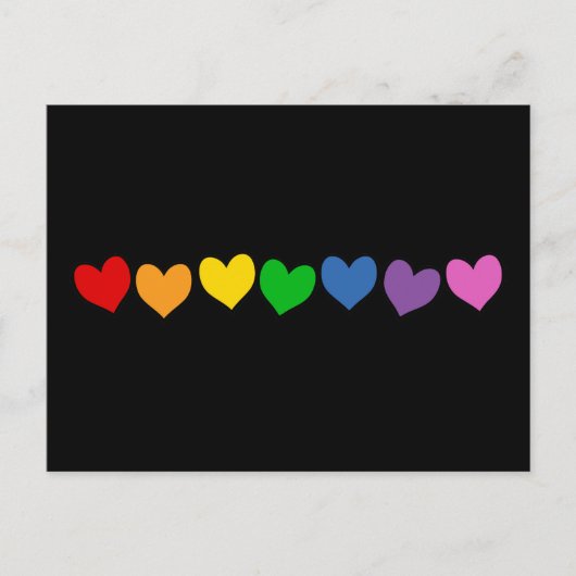 Rij van regenboogharten briefkaart (Voorkant)