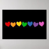Rij van regenboogharten poster (Voorkant)