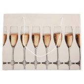 Rij van Roze Champagneglazen Trouwviering Groot Cadeauzakje (Voorkant)