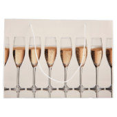 Rij van Roze Champagneglazen Trouwviering Groot Cadeauzakje (Achterkant)