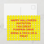 Rij van schedels - Halloween Uitnodiging (Voorkant / Achterkant)