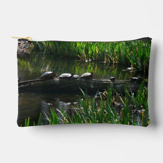 Rij van schildpadden groene natuur foto etui (Voorkant)