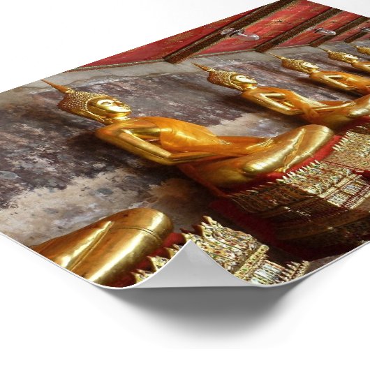 Rij van Thaise Boeddha-afbeeldingen Poster (Hoek)