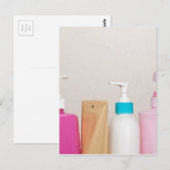 Rij van toiletflessen briefkaart (Voorkant / Achterkant)