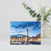 Rij van verlichte beelden in Padova Briefkaart (Staand voorkant)