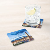 Rij van verlichte beelden in Padova Kartonnen Onderzetters (Insitu)