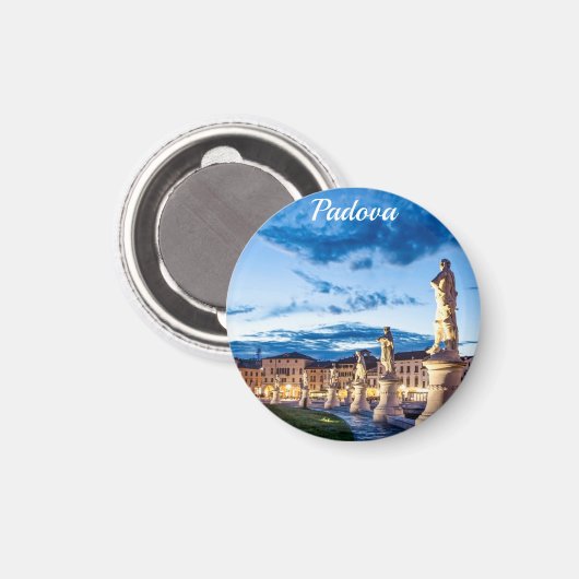 Rij van verlichte beelden in Padova Magneet (Voorkant / Achterkant)