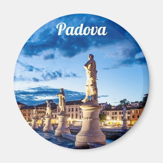 Rij van verlichte beelden in Padova Magneet (Voorkant)