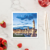 Rij van verlichte beelden in Padova Servet (Insitu)