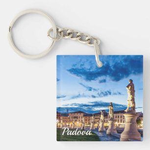 Rij van verlichte beelden in Padova Sleutelhanger