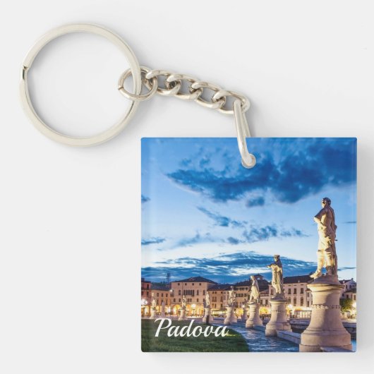 Rij van verlichte beelden in Padova Sleutelhanger (Voorkant)