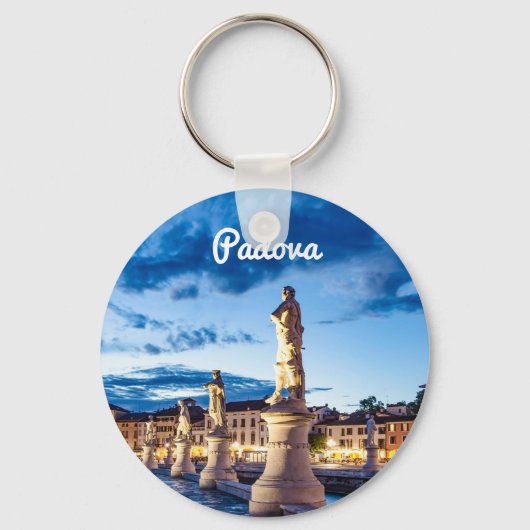 Rij van verlichte beelden in Padova Sleutelhanger (Voorkant)