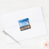 Rij van verlichte beelden in Padova Vierkante Sticker (Envelop)