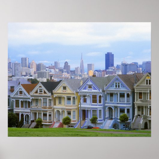 Rij van Victoriaans huizen Poster (Voorkant)