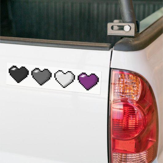 Rij van vier aseksuele pride-vlagpixels bumpersticker (Op Truck)