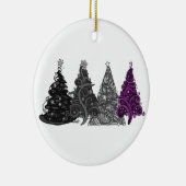 Rij van vier Asexual Pride Flag Kerstbomen Keramisch Ornament (Rechts)