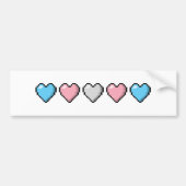 Rij van vijf driesporenpride-vlagPixel Bumpersticker (Voorkant)