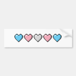 Rij van vijf driesporenpride-vlagPixel Bumpersticker