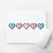 Rij van vijf driesporenpride-vlagPixel Muismat (Met muis)