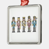 Rij van vijf gekleurde vlagkrakers metalen ornament (Links)