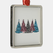 Rij van vijf Transgender Pride Flag kerstbomen Metalen Ornament (Rechts)