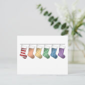 Rij van zes Pride Rainbow-kerststrijkplanken voor  Feestdagenkaart (Staand voorkant)