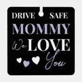 Rij Veilig Mama paarse foto auto ornament (Achterkant)